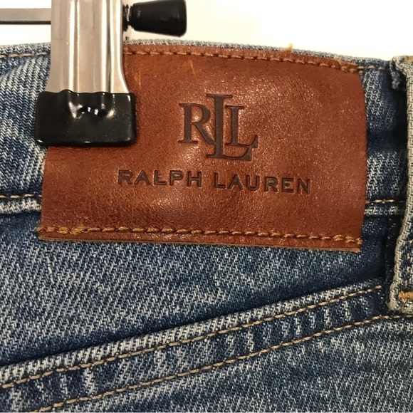 Lauren Ralph Lauren Black Label Med Wash High Rise Stretch Straight Leg size 14 - Picture 10 of 13